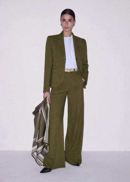 ME+EM Clothing Olive Green Forever Wide-Leg Pant