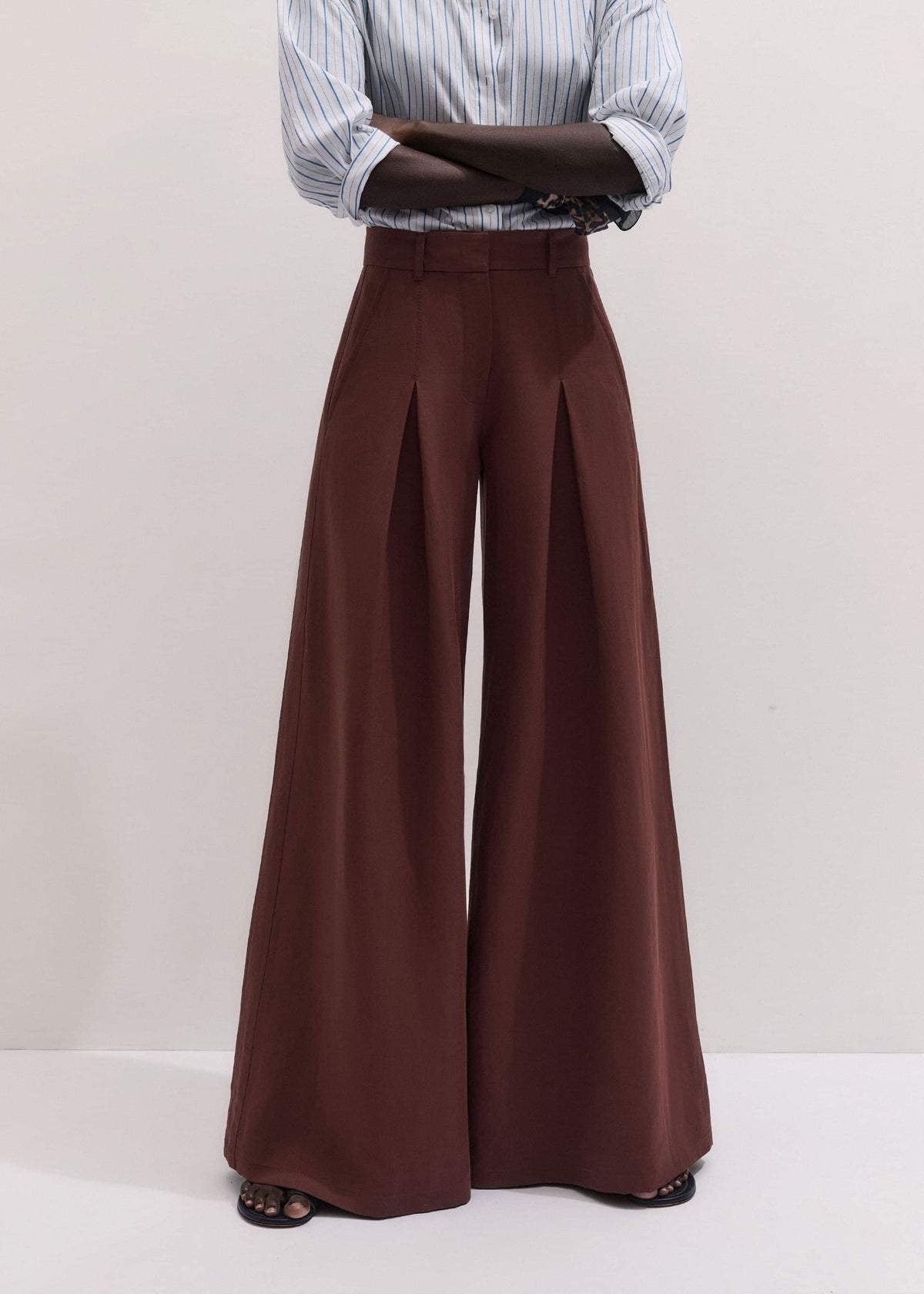 ME+EM Clothing Cinnamon Brown Very Wide-Leg Pant