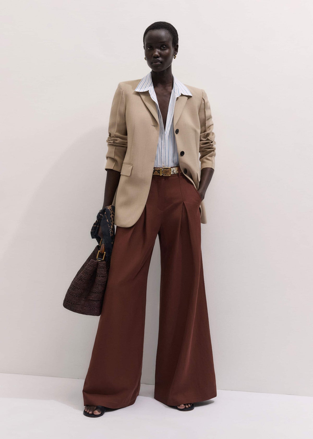 ME+EM Clothing Cinnamon Brown Very Wide-Leg Pant
