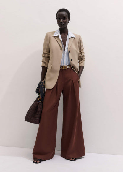 ME+EM Clothing Cinnamon Brown Very Wide-Leg Pant