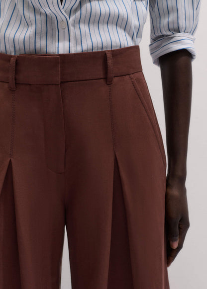ME+EM Clothing Cinnamon Brown Very Wide-Leg Pant