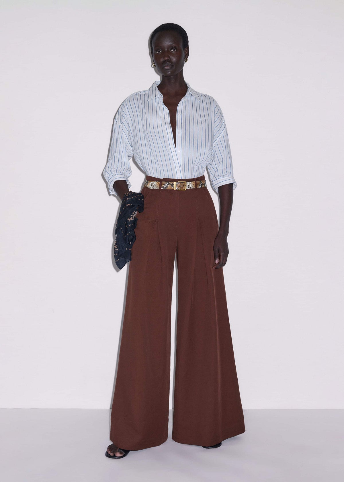 ME+EM Clothing Cinnamon Brown Very Wide-Leg Pant