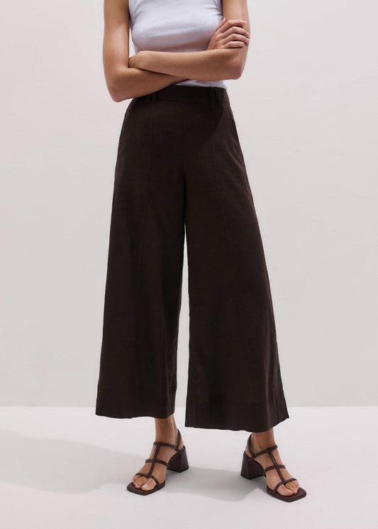 ME+EM Clothing Brown Crop Wide-Leg Pant