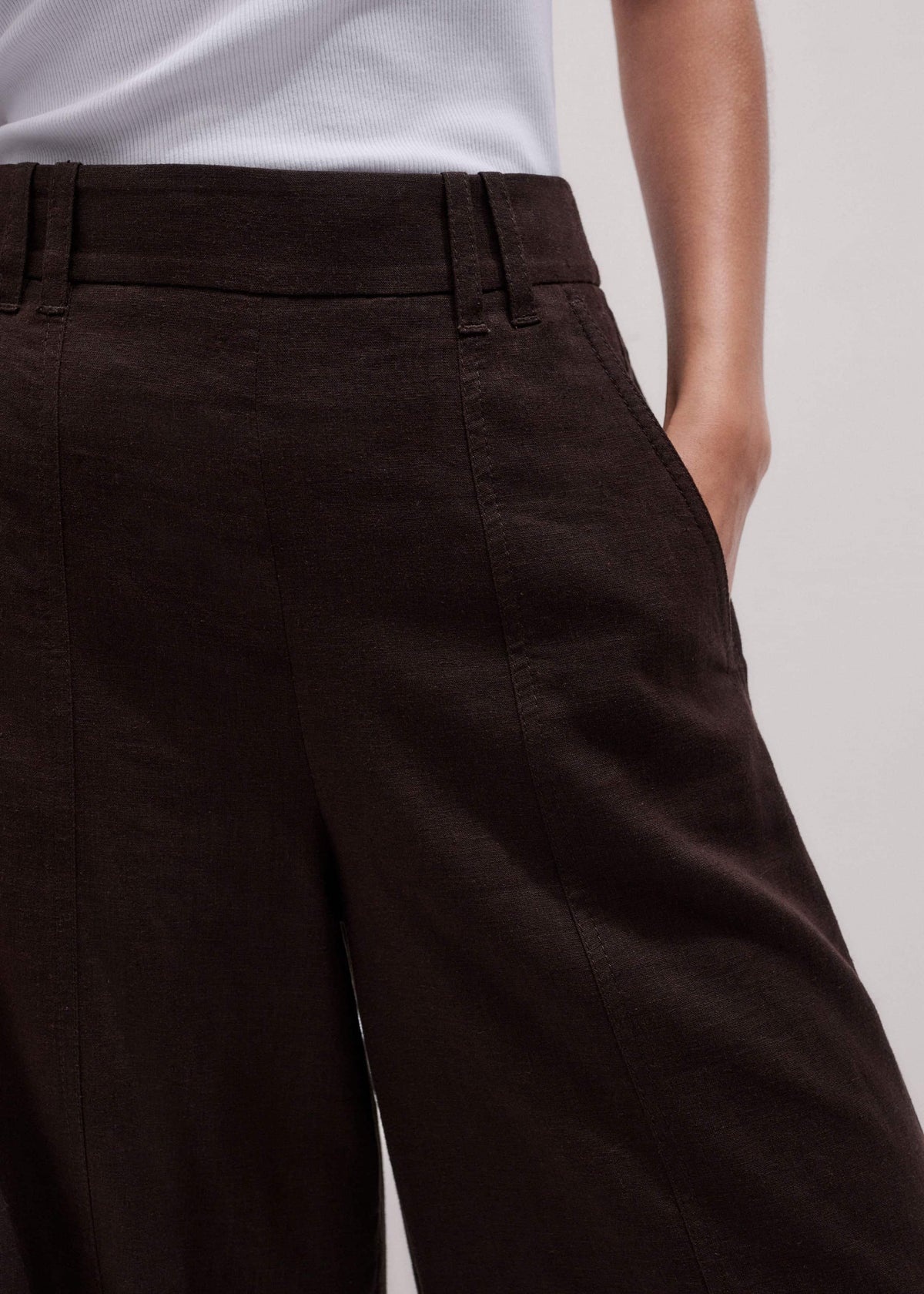 ME+EM Clothing Brown Crop Wide-Leg Pant