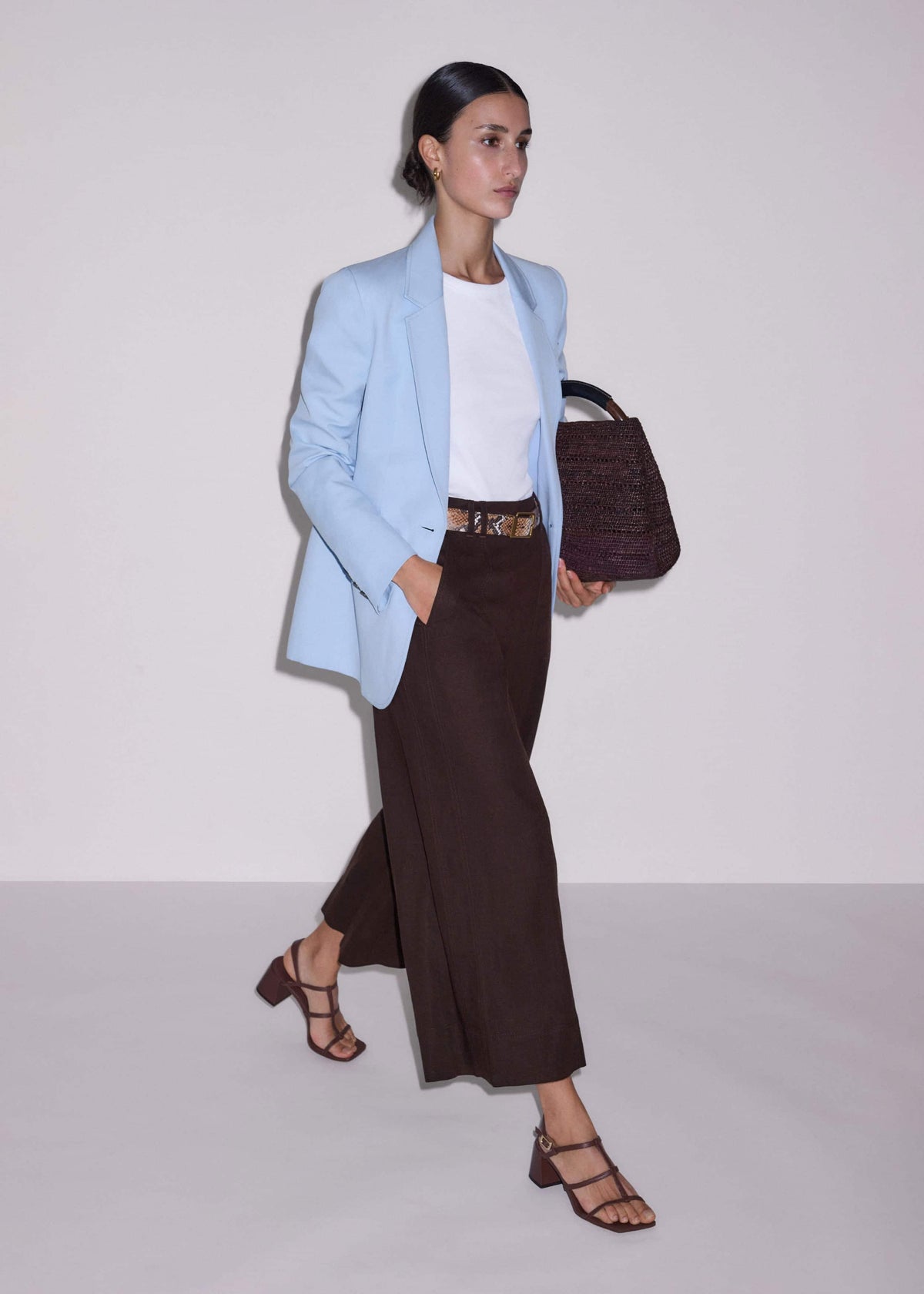 ME+EM Clothing Brown Crop Wide-Leg Pant