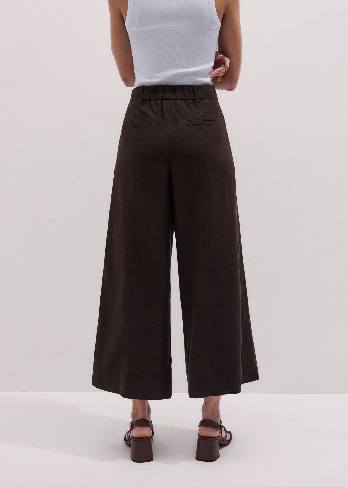 ME+EM Clothing Brown Crop Wide-Leg Pant