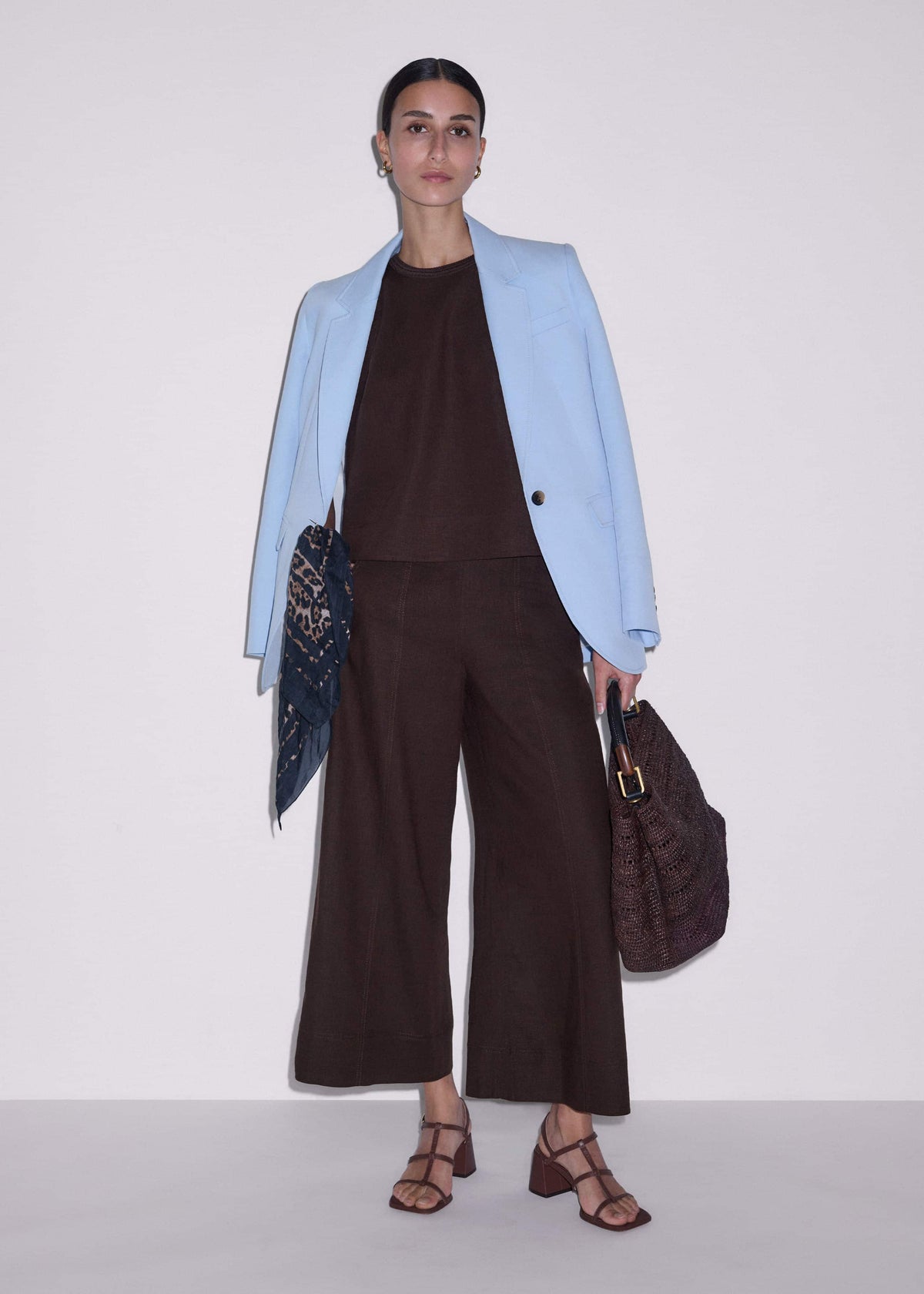 ME+EM Clothing Brown Crop Wide-Leg Pant