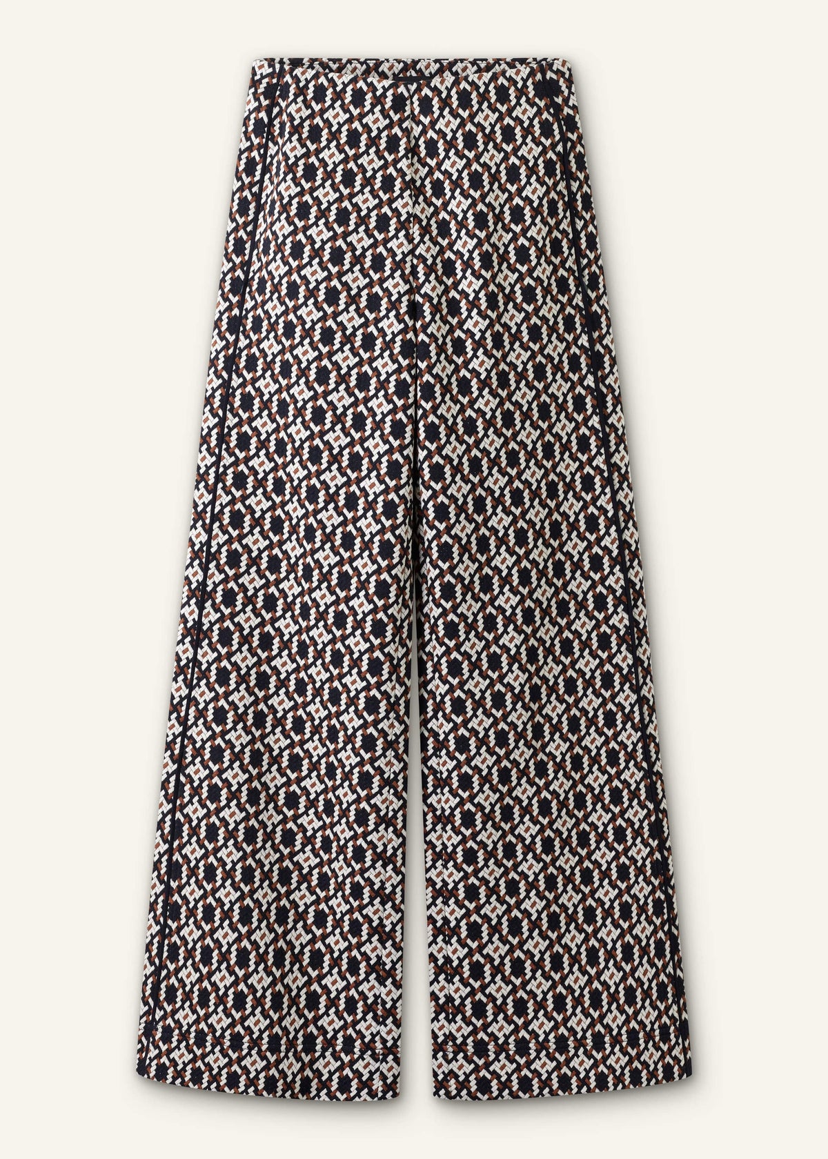ME+EM Clothing Navy Graphic Jacquard Wide-Leg Pant