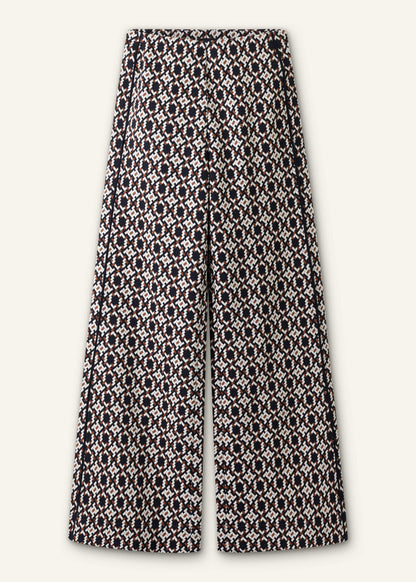 ME+EM Clothing Navy Graphic Jacquard Wide-Leg Pant