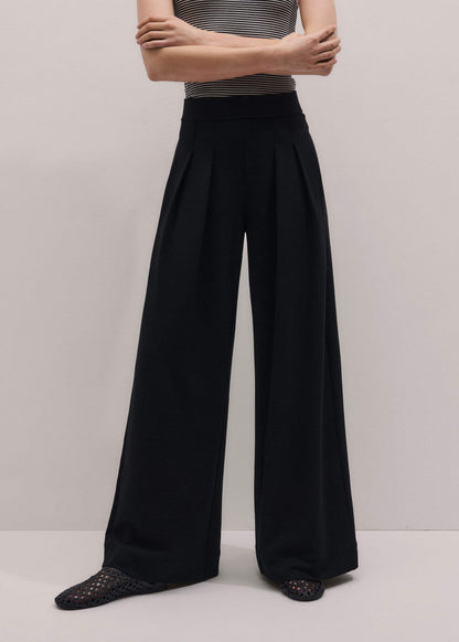 ME+EM Clothing Black Luxe Travel Tailoring Wide-Leg Pant