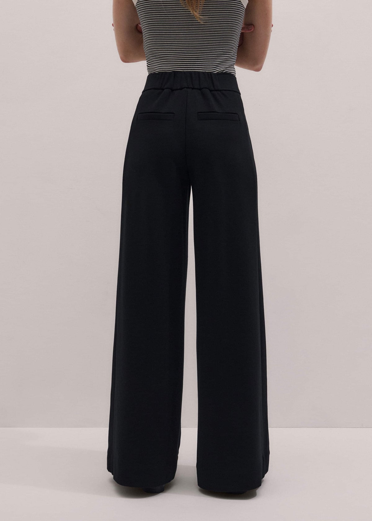 ME+EM Clothing Black Luxe Travel Tailoring Wide-Leg Pant