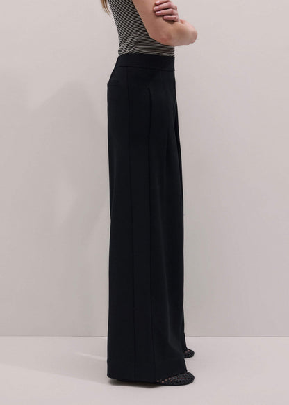 ME+EM Clothing Black Luxe Travel Tailoring Wide-Leg Pant