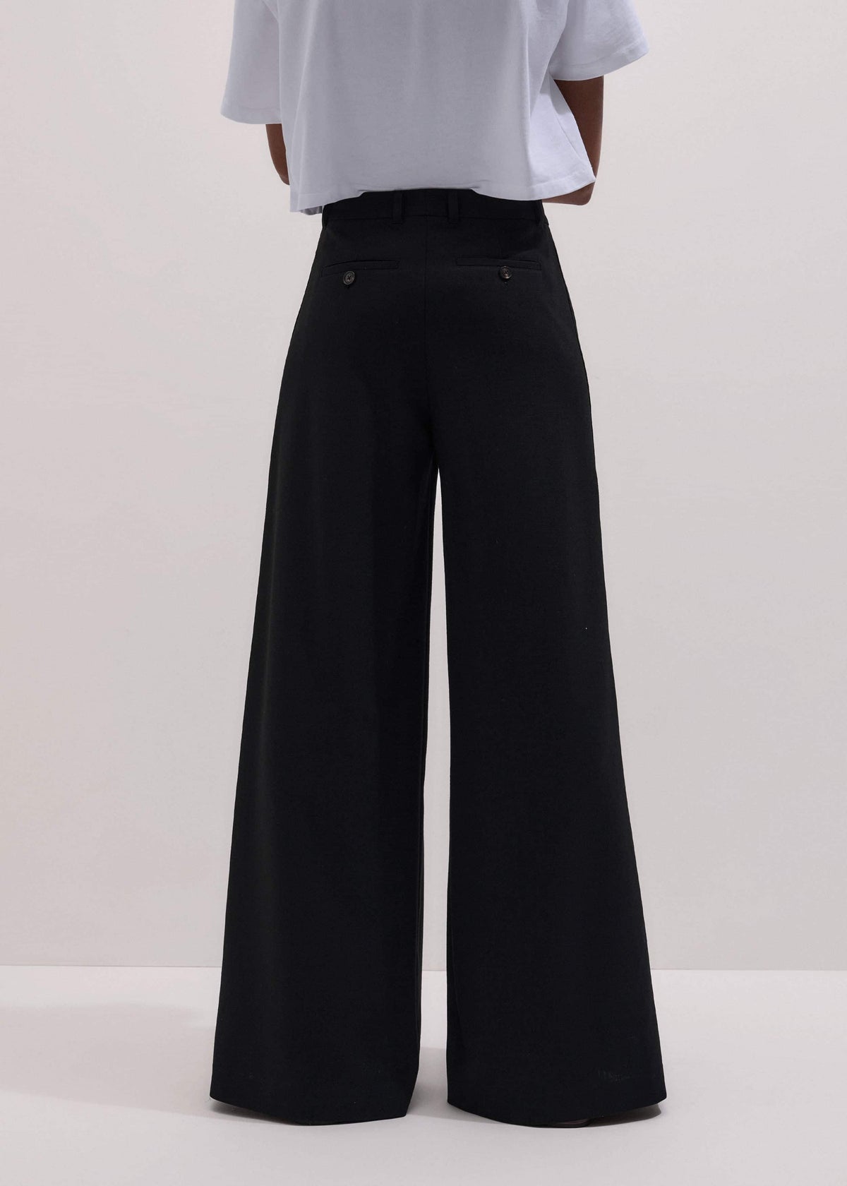 ME+EM Clothing Black Very Wide-Leg Pant