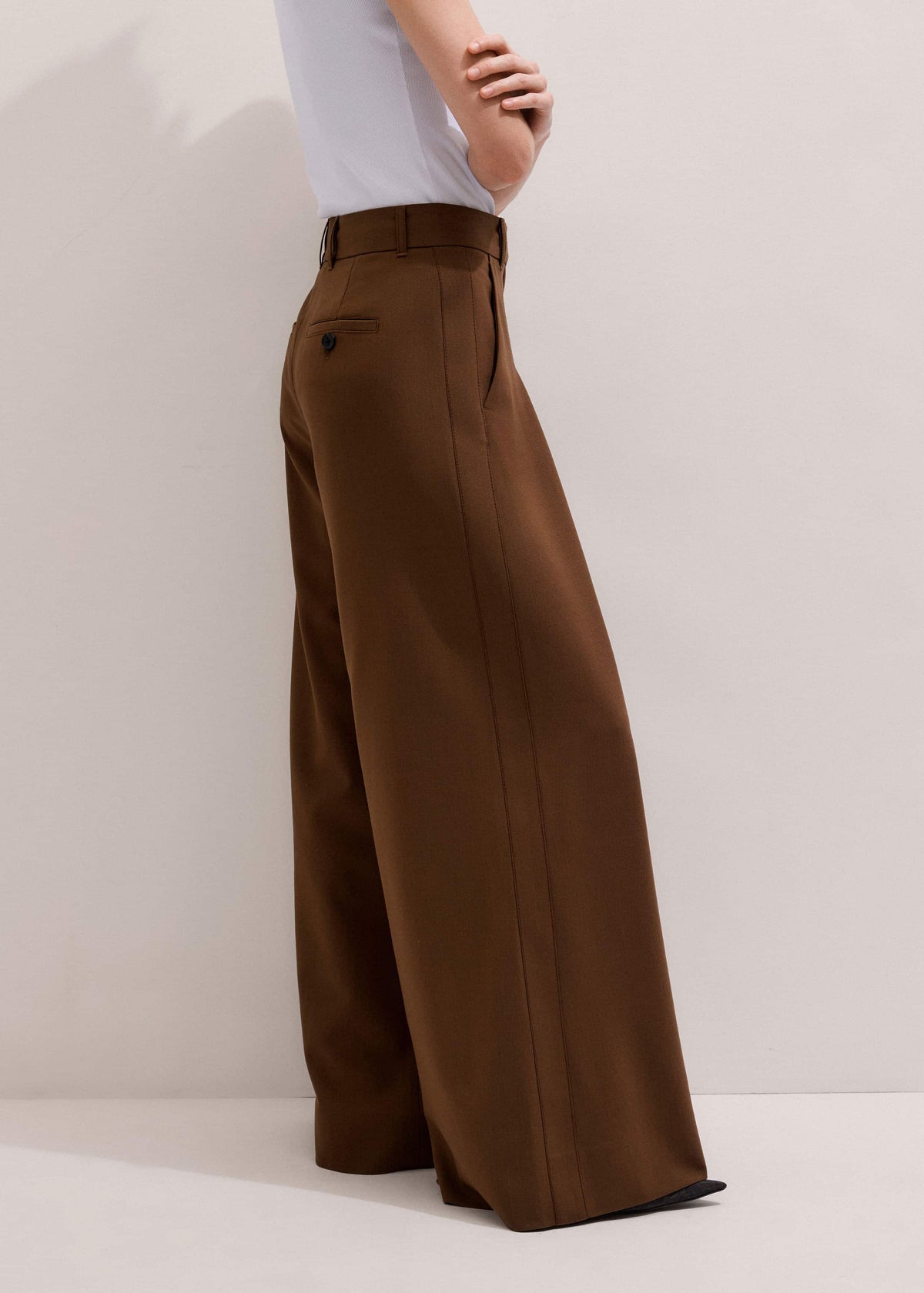 ME+EM Clothing Walnut Brown Ultimate Very Wide-Leg Pant