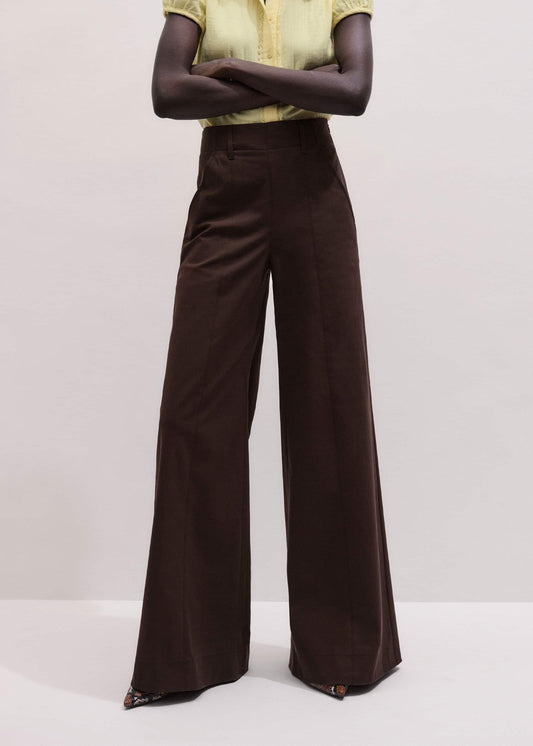 ME+EM Clothing Brown High Waist Wide-Leg Pant