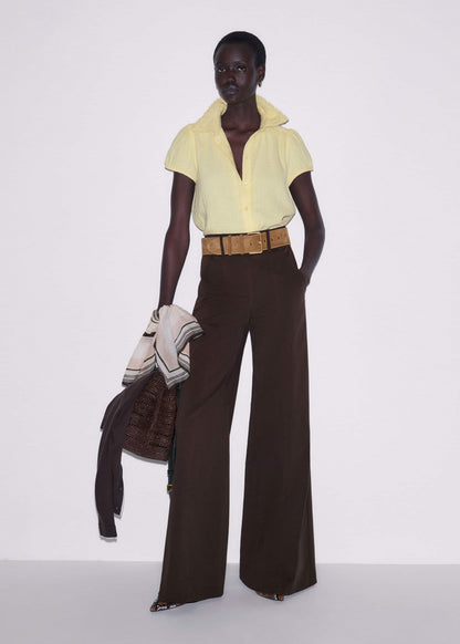ME+EM Clothing Brown High Waist Wide-Leg Pant