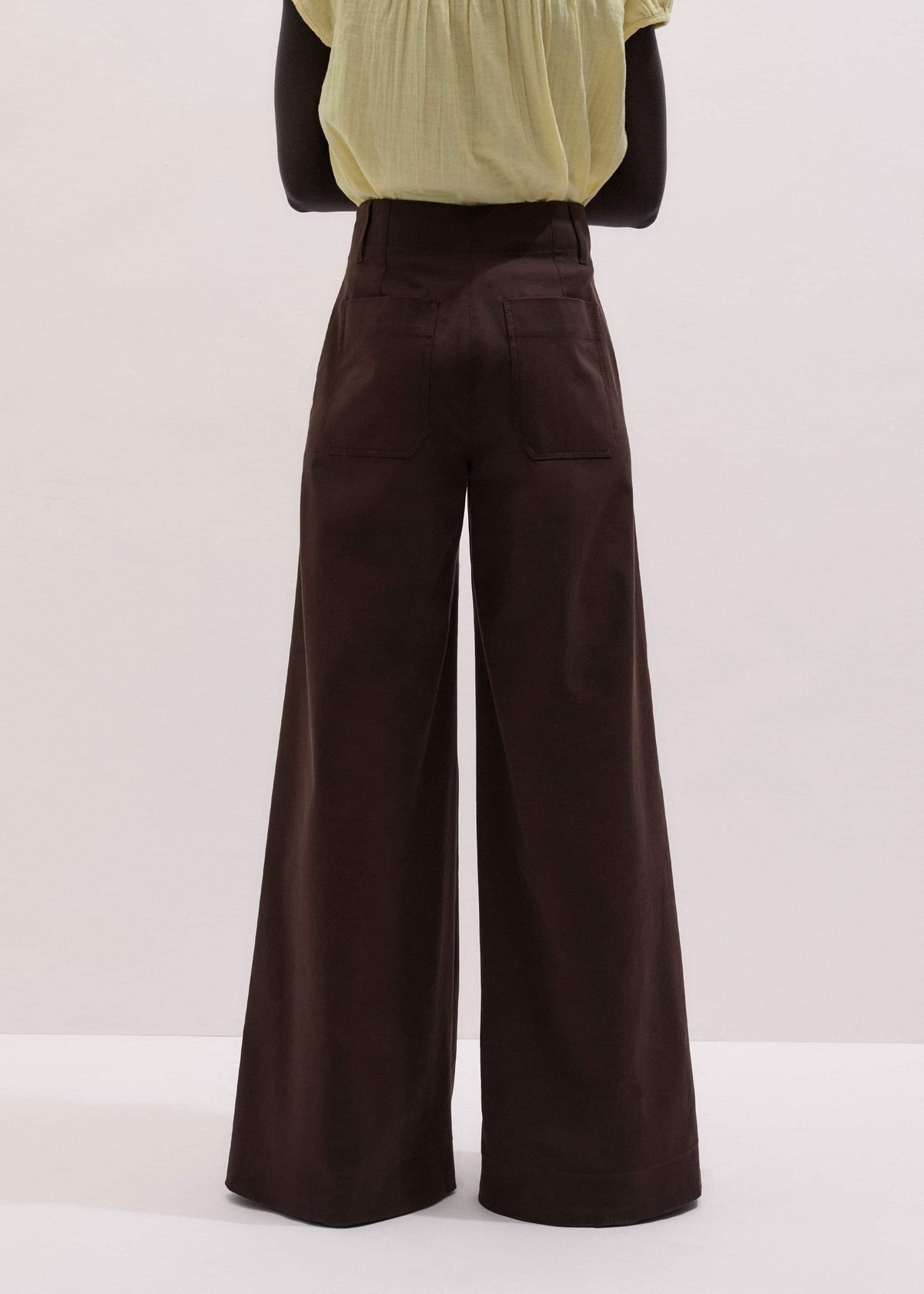 ME+EM Clothing Brown High Waist Wide-Leg Pant