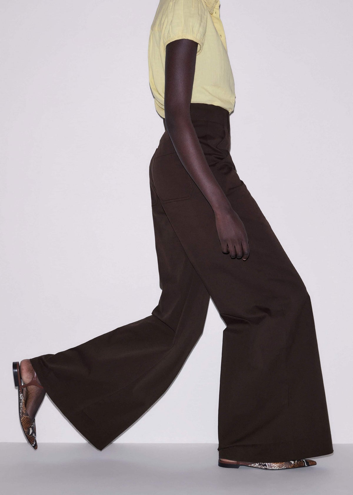 ME+EM Clothing Brown High Waist Wide-Leg Pant