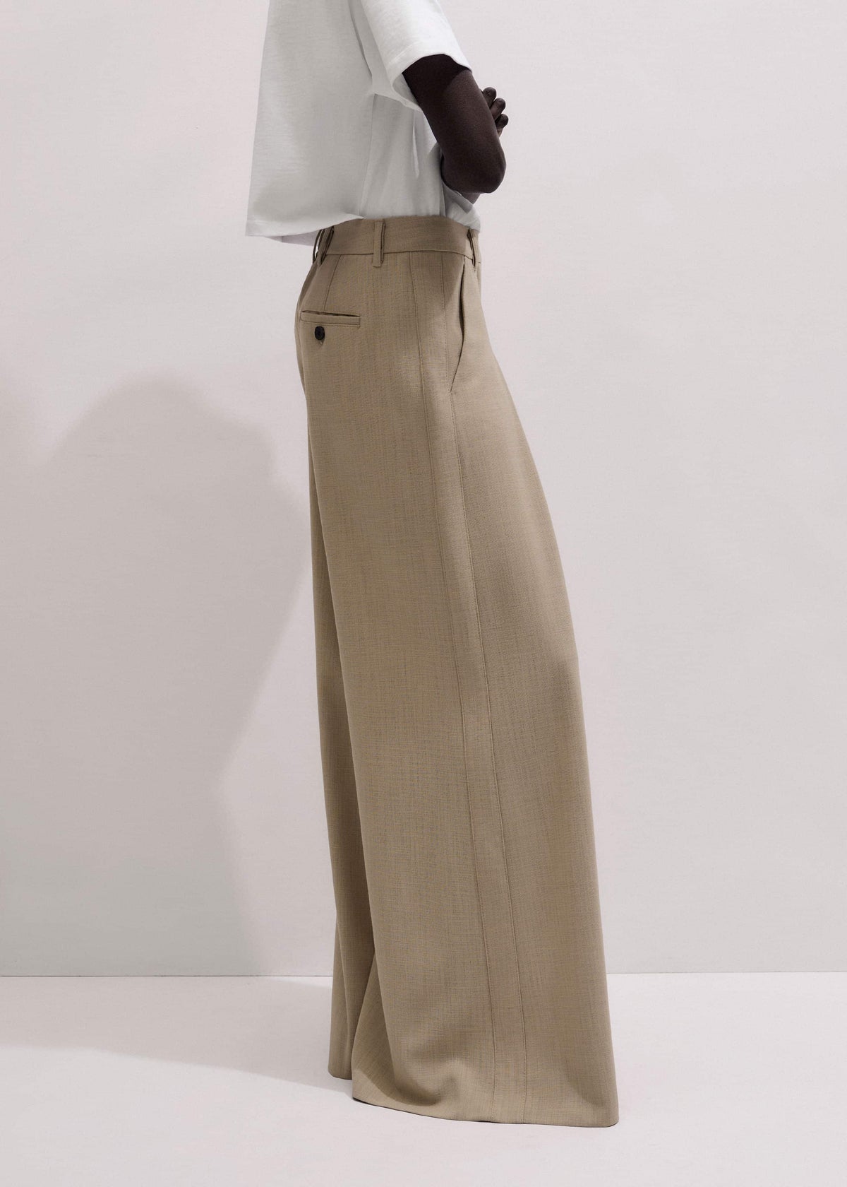 ME+EM Clothing Sand Very Wide-Leg Pant