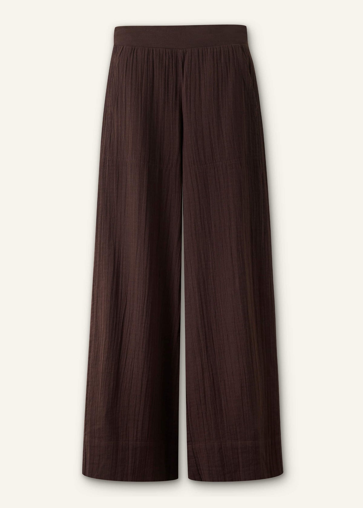 ME+EM Clothing Brown Cheesecloth Wide-Leg Pant