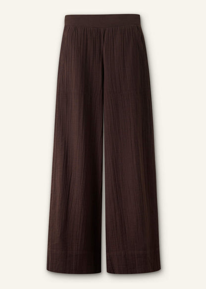 ME+EM Clothing Brown Cheesecloth Wide-Leg Pant