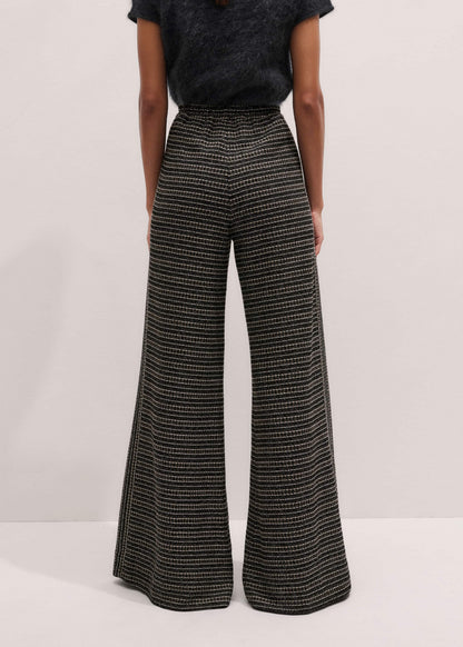 ME+EM Clothing Black Stripe Tweed Wide-Leg Pant