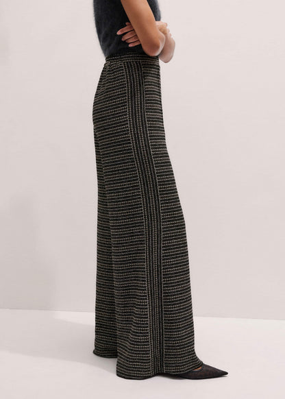 ME+EM Clothing Black Stripe Tweed Wide-Leg Pant