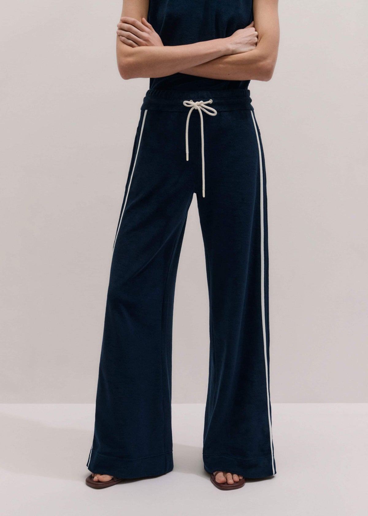 ME+EM Clothing Navy Rib Trim Track Pant