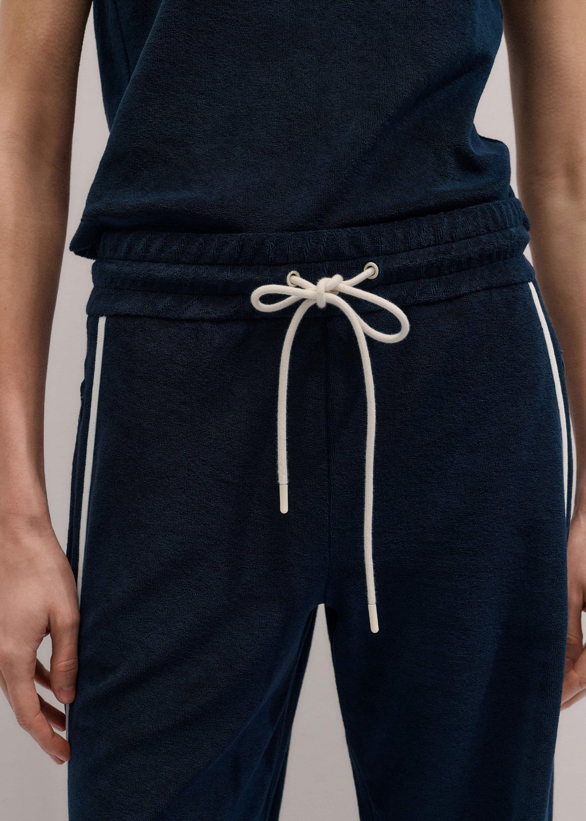 ME+EM Clothing Navy Rib Trim Track Pant