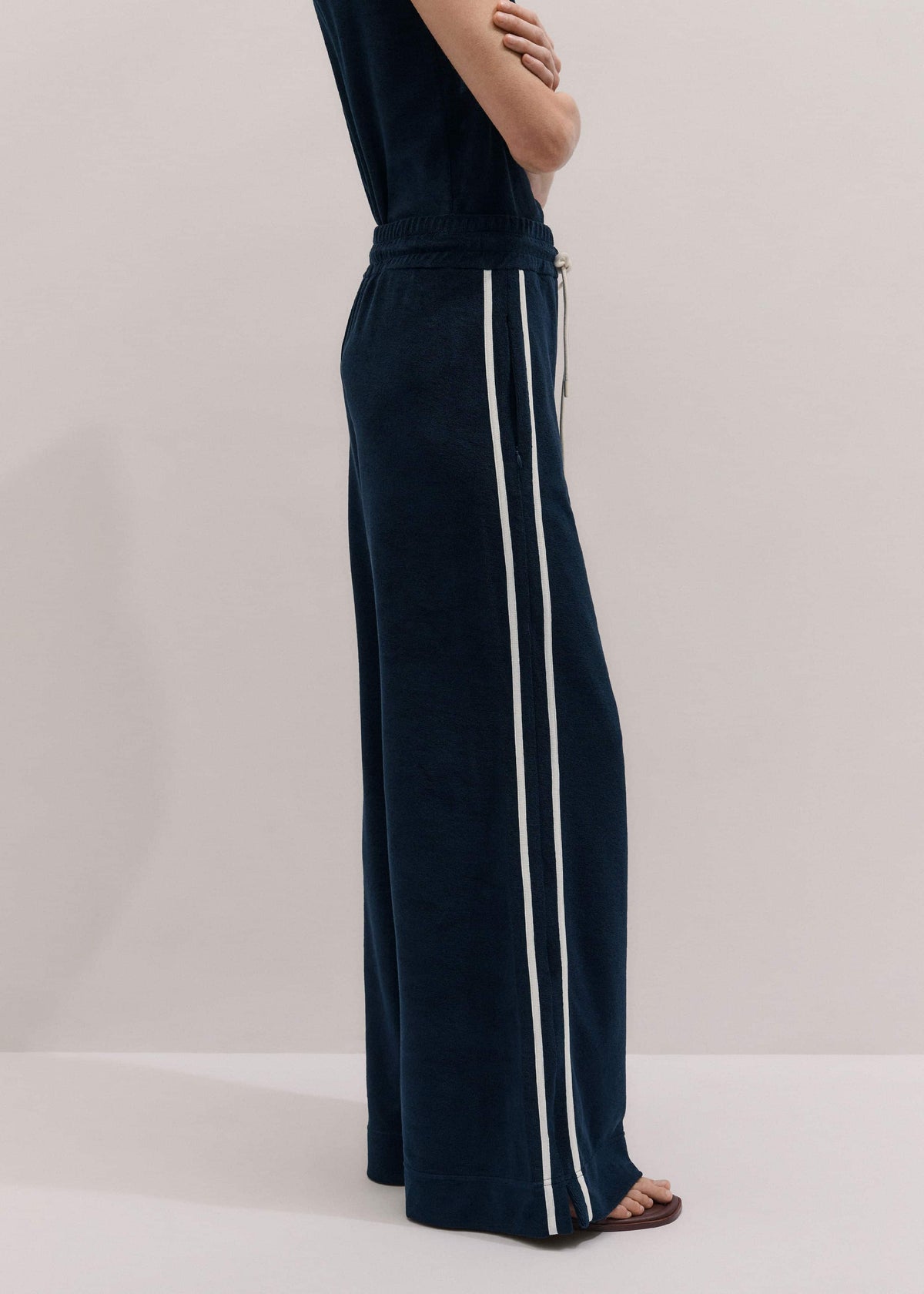ME+EM Clothing Navy Rib Trim Track Pant
