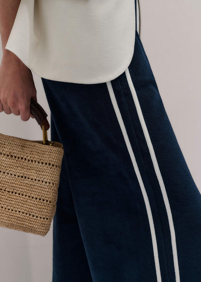 ME+EM Clothing Navy Rib Trim Track Pant