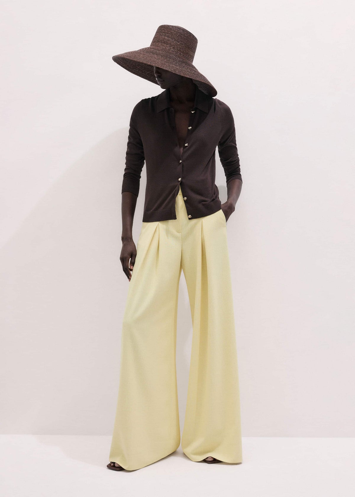 ME+EM Clothing Yellow Very Wide-Leg Pant