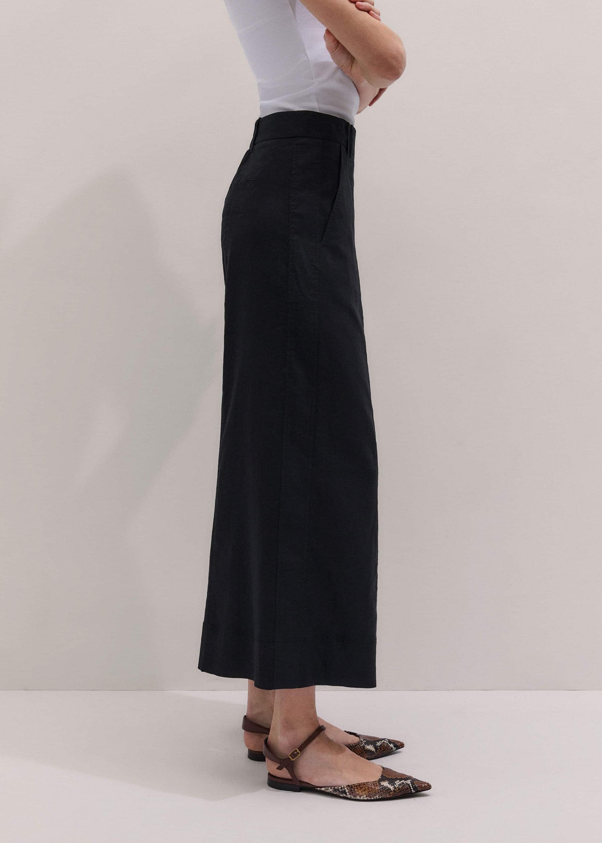 ME+EM Clothing Black Crop Wide-Leg Pant