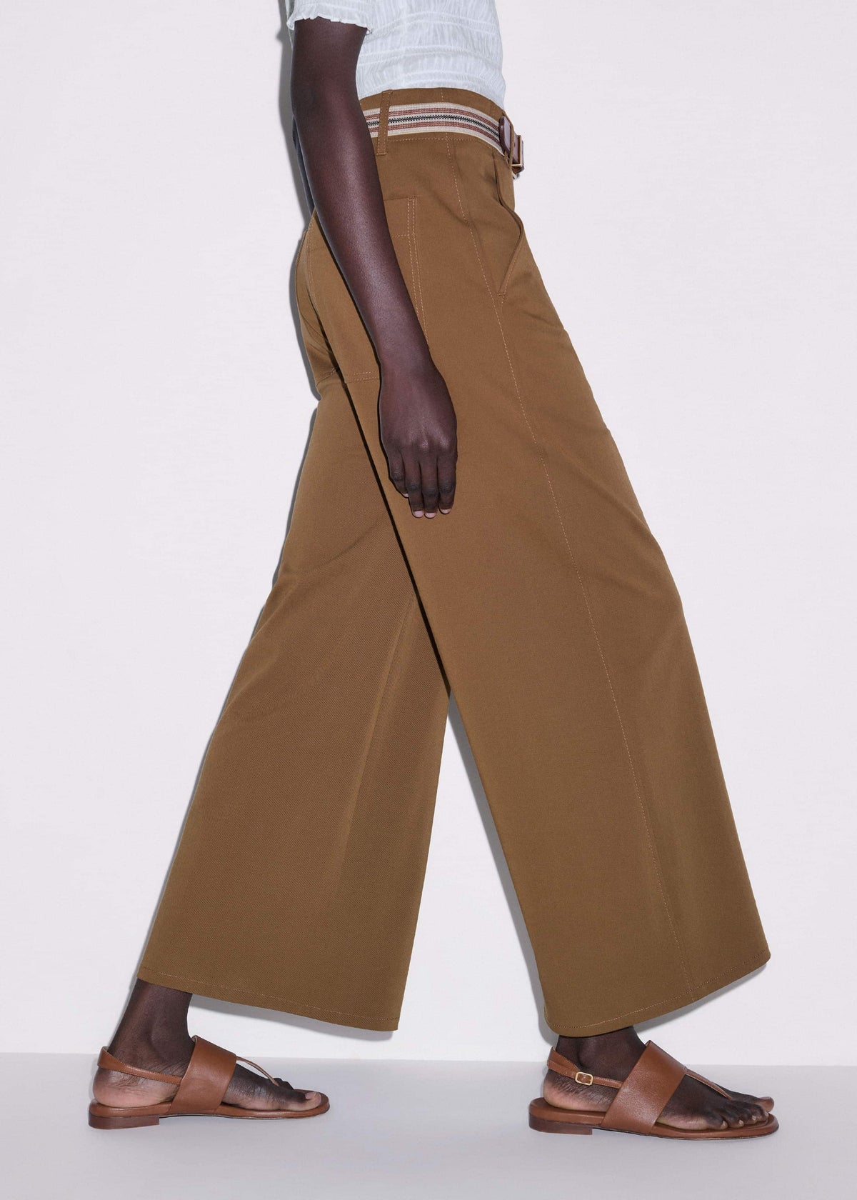 ME+EM Clothing Brown Wide Crop Pant