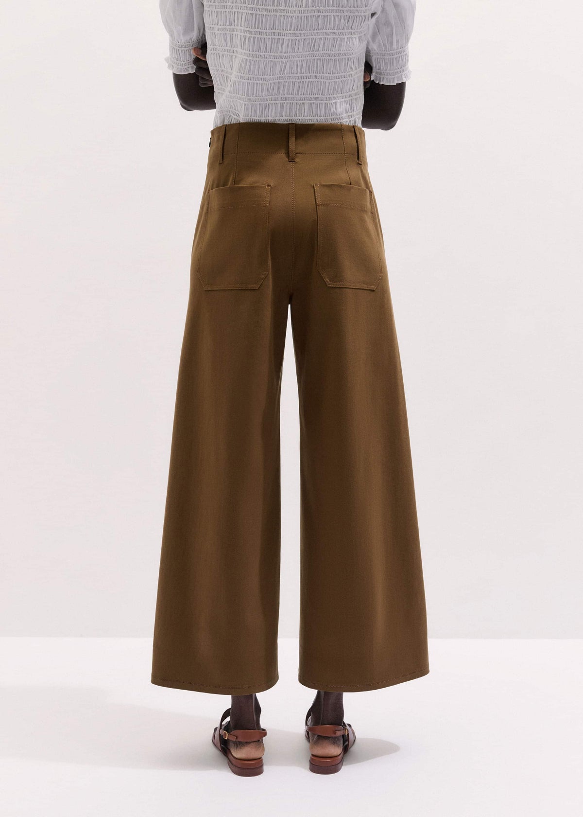ME+EM Clothing Brown Wide Crop Pant