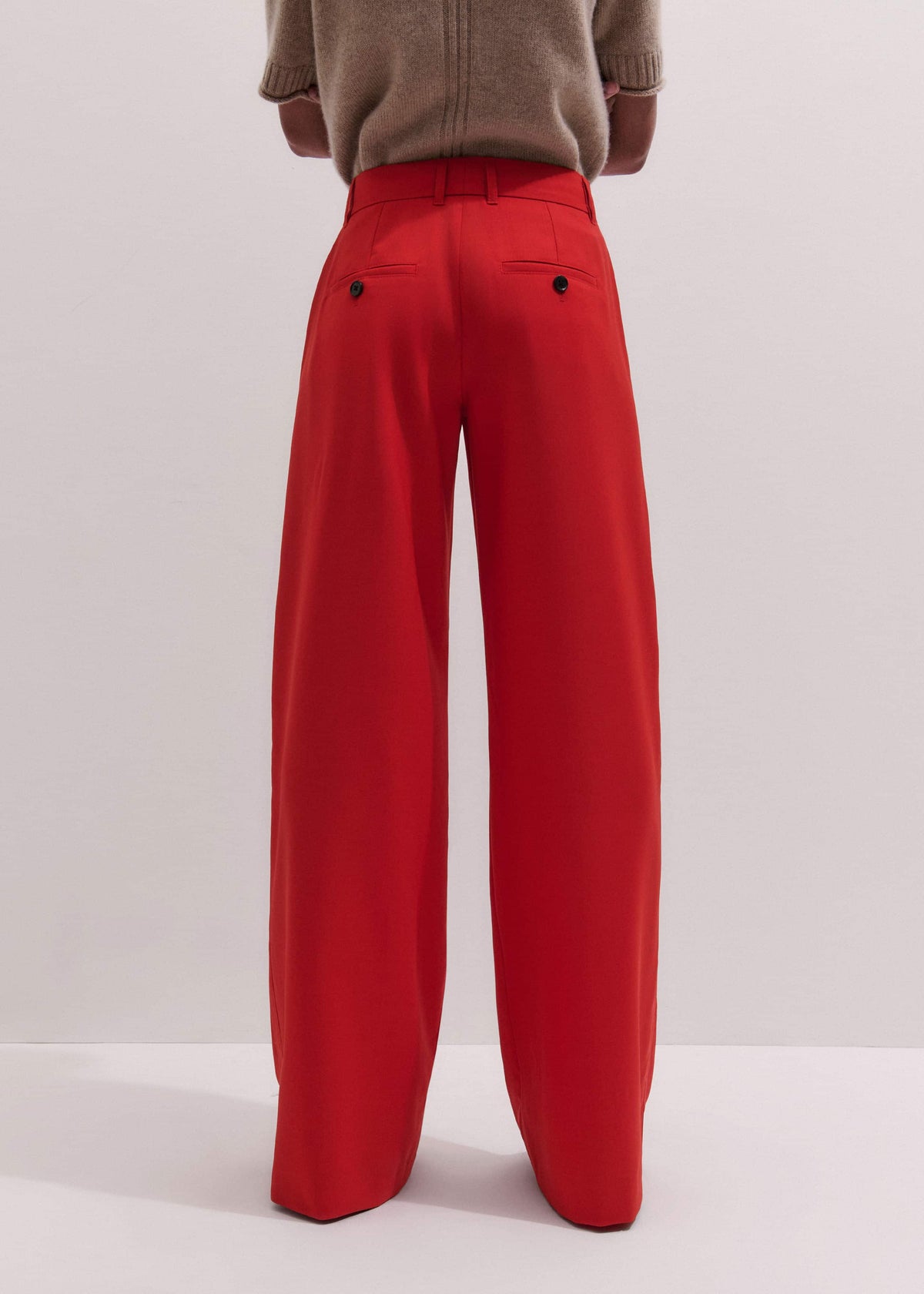 ME+EM Clothing Red Perfect Wide Pleat Front Pant