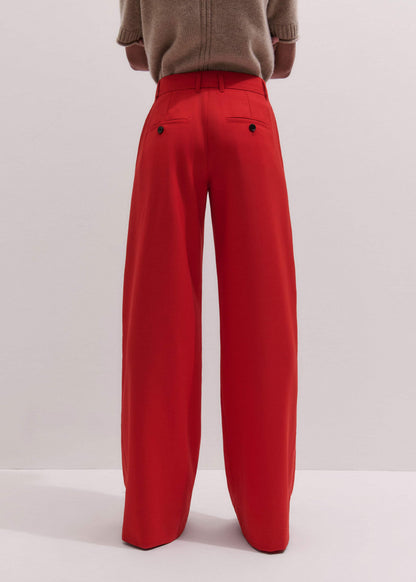 ME+EM Clothing Red Perfect Wide Pleat Front Pant