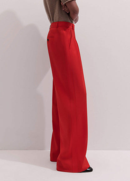 ME+EM Clothing Red Perfect Wide Pleat Front Pant