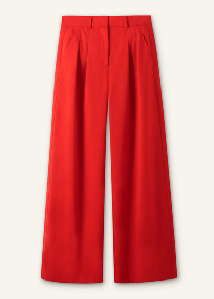 ME+EM Clothing Red Perfect Wide Pleat Front Pant