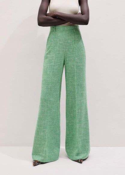 ME+EM Clothing Green Textured Wide-Leg Pant