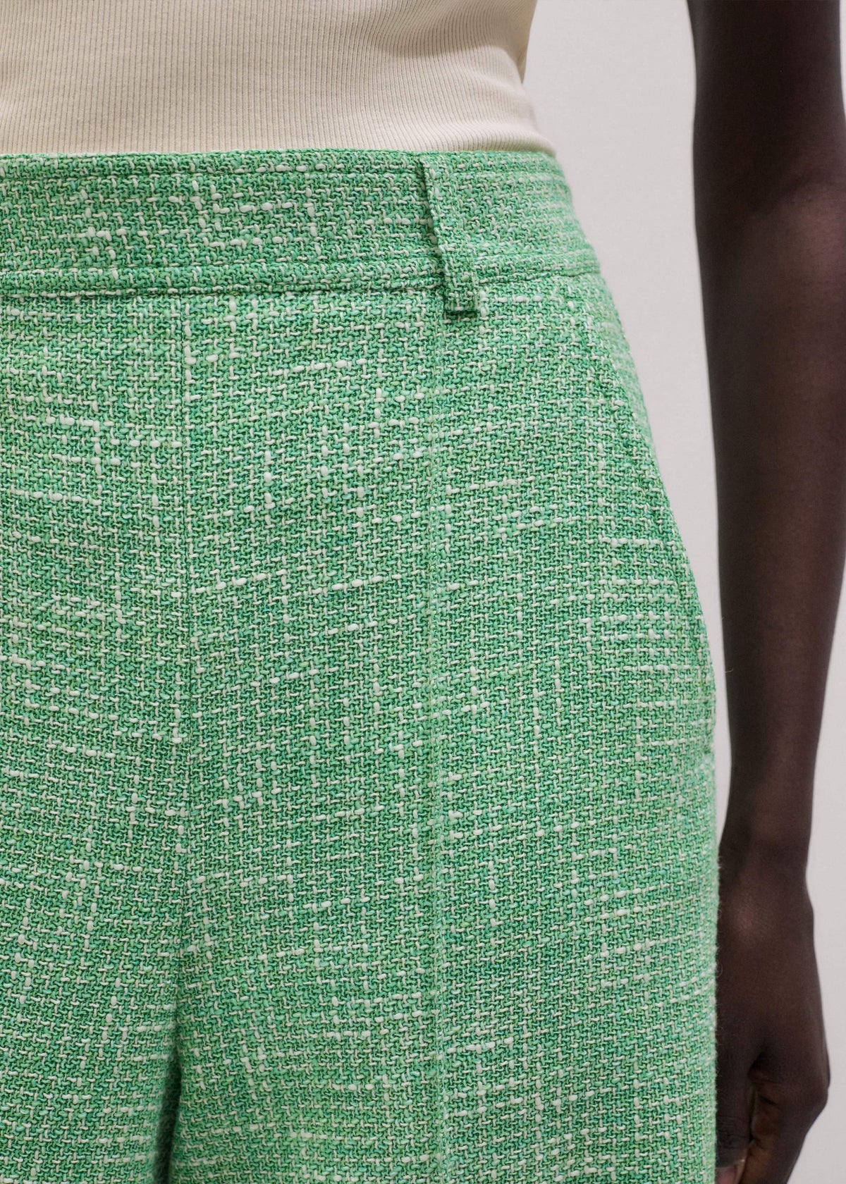 ME+EM Clothing Green Textured Wide-Leg Pant
