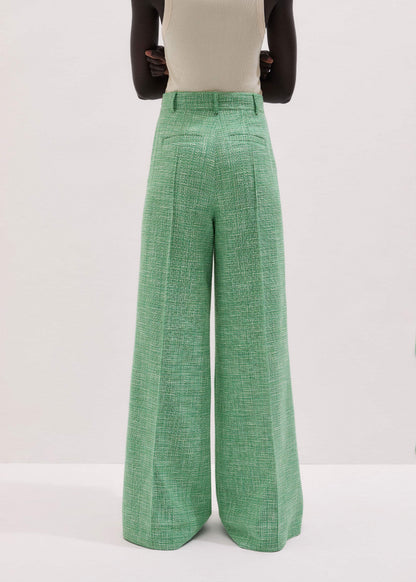ME+EM Clothing Green Textured Wide-Leg Pant