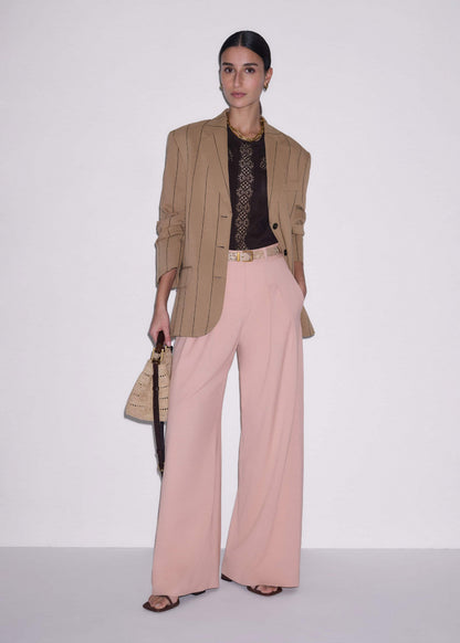 ME+EM Clothing Pink Pleat Wide-Leg Pant