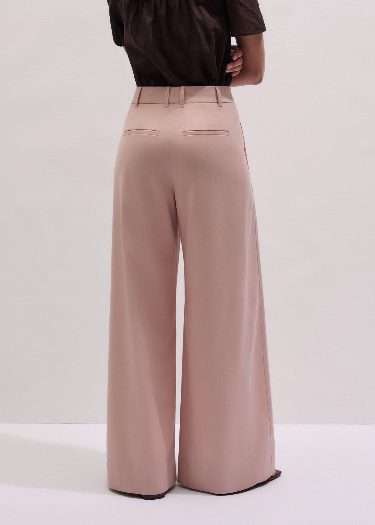 ME+EM Clothing Pink Pleat Wide-Leg Pant
