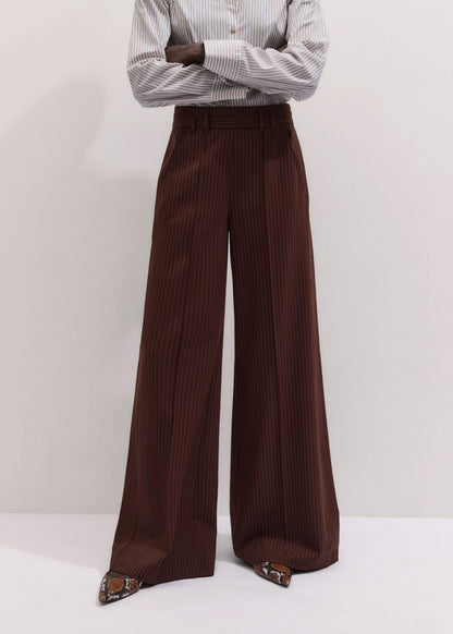 ME+EM Clothing Cinnamon Pinstripe Wide-Leg Pant