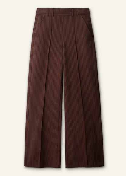 ME+EM Clothing Cinnamon Pinstripe Wide-Leg Pant