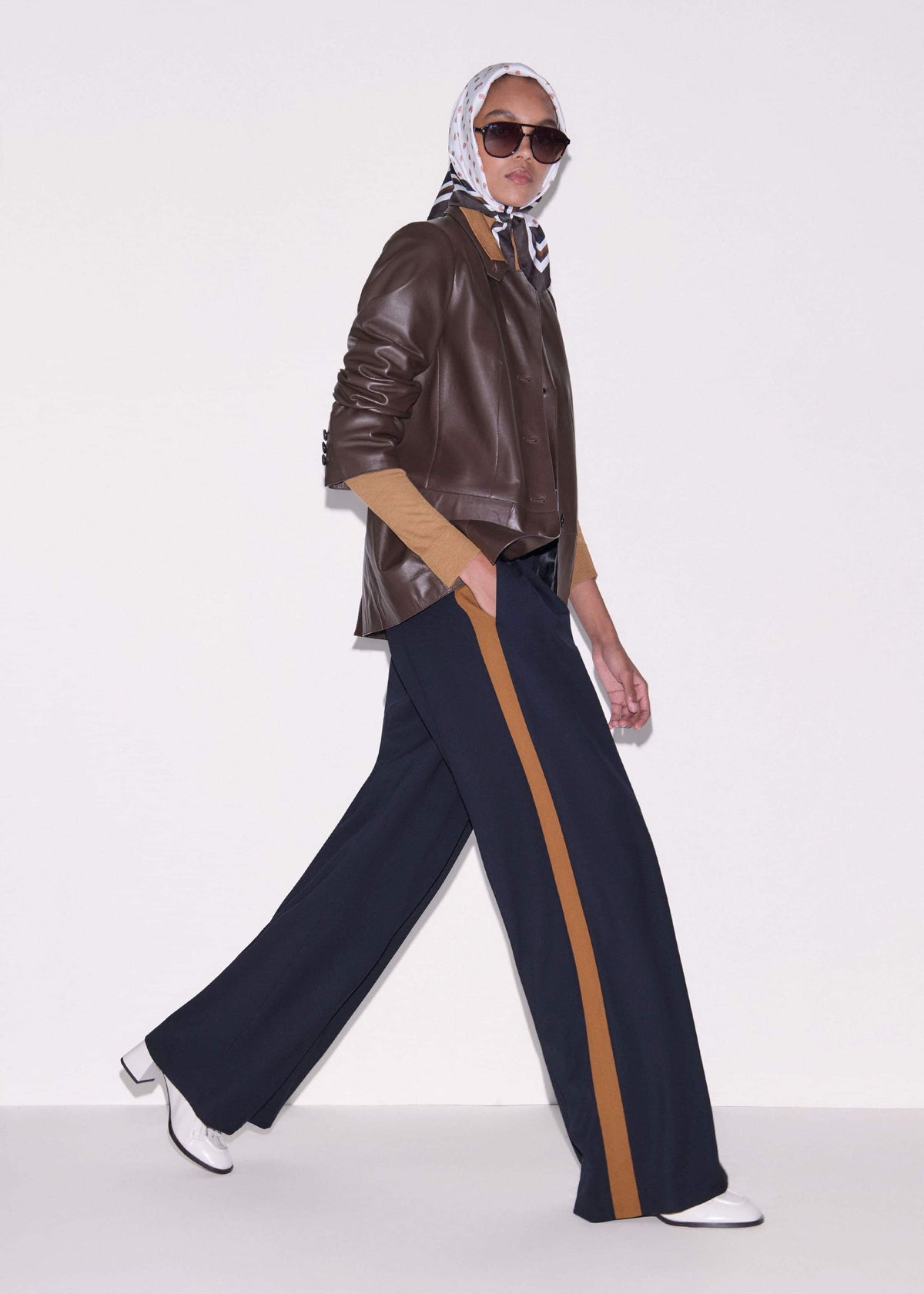 ME+EM Clothing Navy Contrast Side Panel Wide-Leg Pant