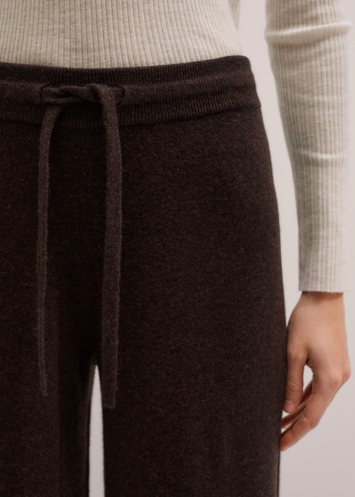 ME+EM Clothing Brown Cashmere Wide-Leg Knit Pant