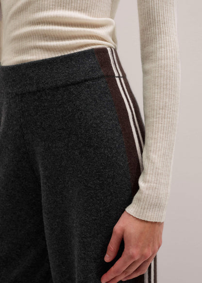 ME+EM Clothing Gray Side Stripe Milano Knit Wide Leg Pant