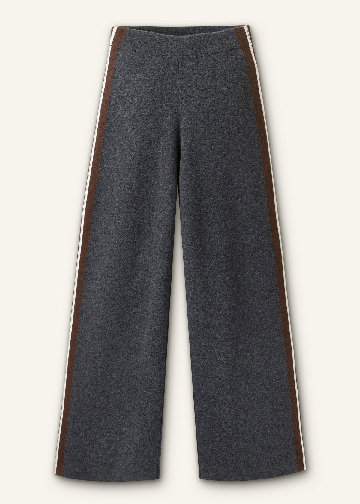 ME+EM Clothing Gray Side Stripe Milano Knit Wide Leg Pant